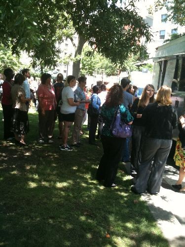 A scene from the alliances first rodeo in Court Square earlier this spring