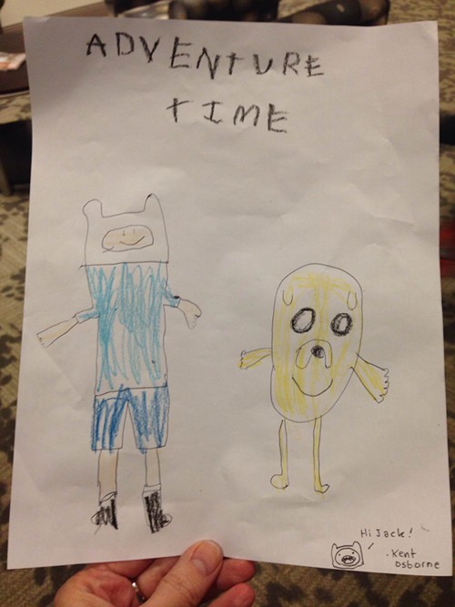 Adventure Time fan art with an autograph by animator Kent Osborne