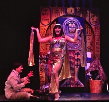 Ann Marie Hall (seated) and Mark Chambers in The Mystery of Irma Vep