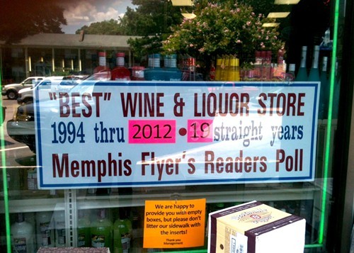 Buster’s Liquor Store has dominated the Best Liquor category since the beginning in 1994.