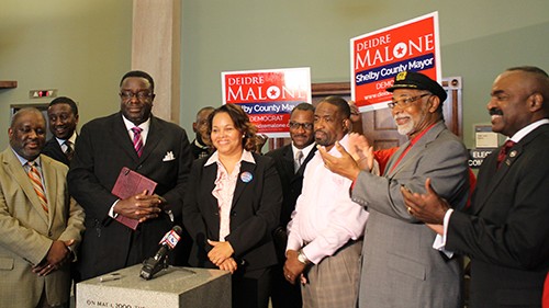 Deidre Malone with ministers at election eve  rally