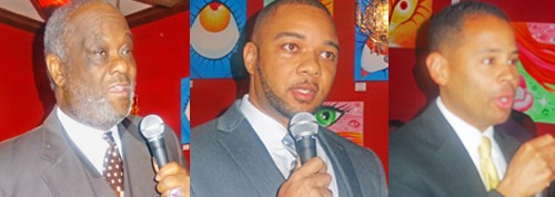 Democratic chairman candidates (l to r): Jennings Bernard, Bryan Carson, Terry  Spicer