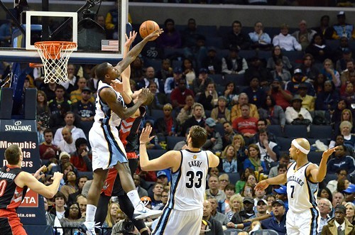 Ed Davis terminates a Tyler Hansbrough dunk with extreme prejudice. The Grizzlies are going to need more of this out of him.