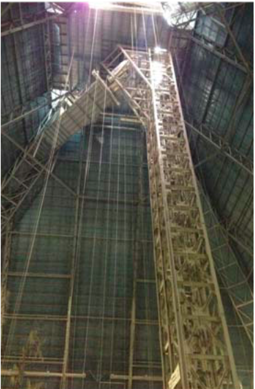 Elevator shafts inside the Pyramid.