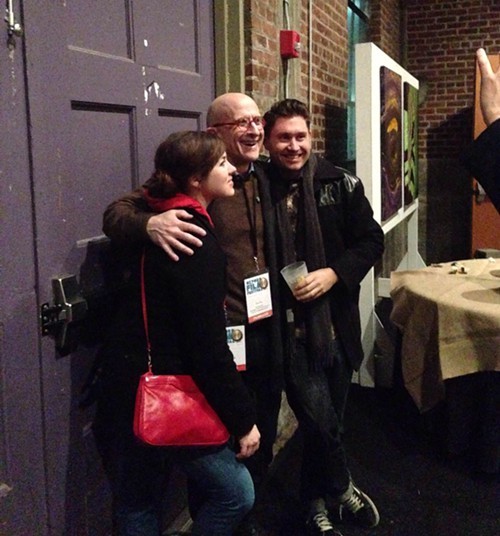 Eliza Hajek (SAGIndie), actor Barry Nash (Bob Birdnow), & producer/DP Ryan Scafuro (Bending Steel) Friday night at The Powerhouse