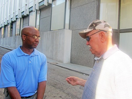 Fartin' in the wind... Martavius Jones and Colonel Dotson in their street-corner dialogue