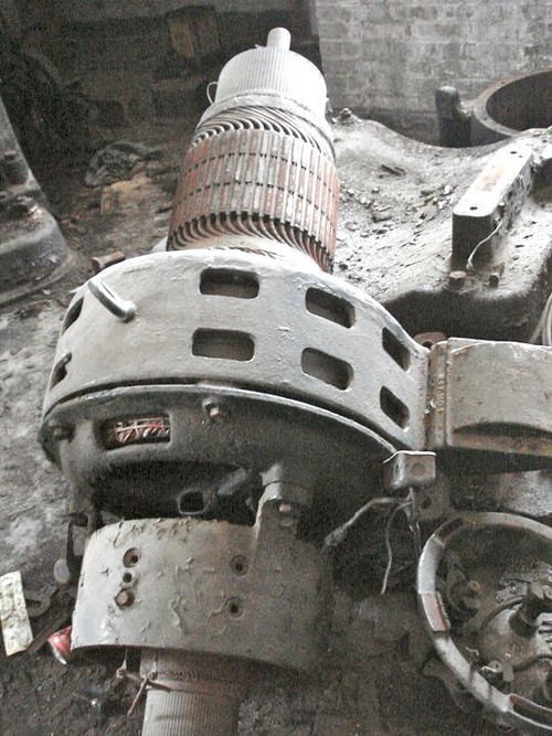 Items on display at the Scrap Metal Museum include this broken piece of crap that kind of looks like a giant spark plug.