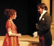 Jade Hobbs and Steven Brown in Pride & Prejudice at Theatre Memphis