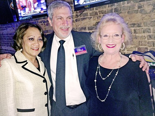 Judges Gina Higgins, Bobby Carter, and Karen Massey at a Thursday night fundraising reception for Massey at Jack Magoos Tavern on Broad .