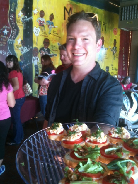 Justin Fox Burks at release party for the Southern Vegetarian cookbook