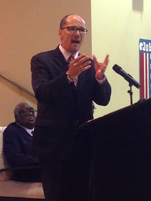 Labor Sec. Thomas Perez speaks in Memphis on Wednesday.