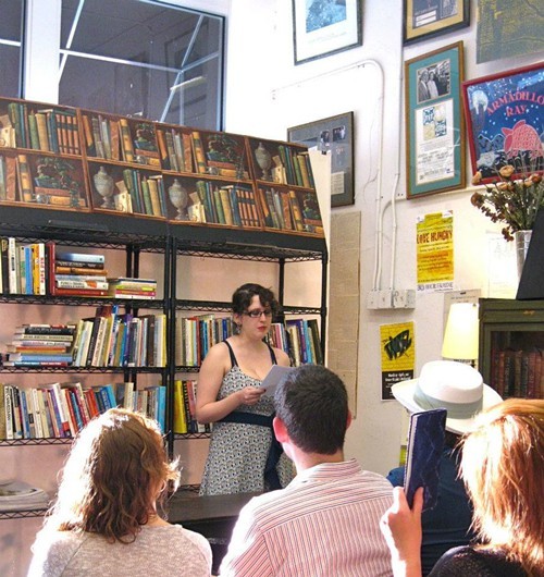 Maggie Bausch, University of Memphis MFA student, reading at Burkes Book Store in March