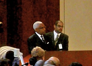 Mayor Wharton, Council Chairman Ford at budget meeting