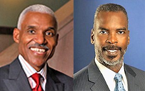 Mayor Wharton (left); Commissioner Harvey