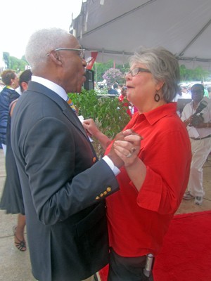 Mayor Wharton with supporter Kay Veazey