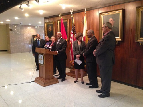 Memphis Mayor A C Wharton speaks at a Monday morning news conference on the citys way forward to process untested rape kits.