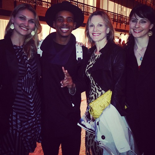 New Ballet Director, Katie Smythe, with Lil Buck (center) and dancers MK Thinnes and CWebster on the Promenade at New York State Theater after Lil Bucks world premiere with famous Parisian photographer and social advocate, JR.