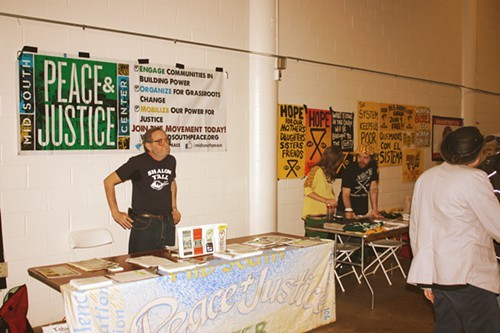 One of the many booths set up inside the Creative Arts Building.