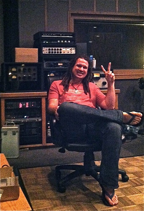 Patrick Dodd relaxes after nailing his overdubs.