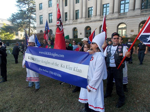 Photo from a KKK rally last year in Charlotte, North Carolina