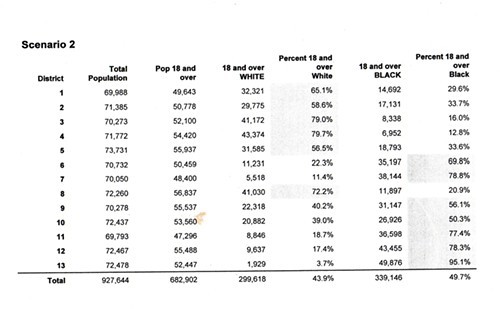 Population breakdown for Scenario 2