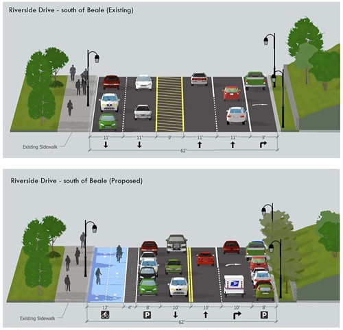 Proposed Riverside plan between Beale and Georgia.