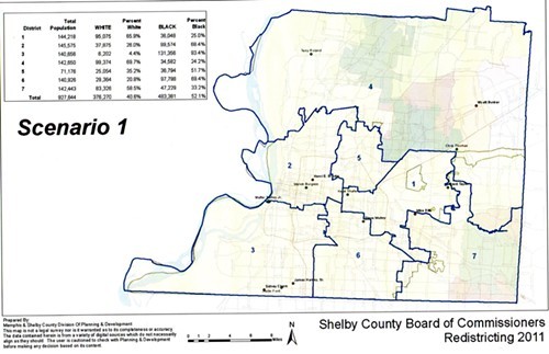 Scenario 1 for revised  County Commission districts