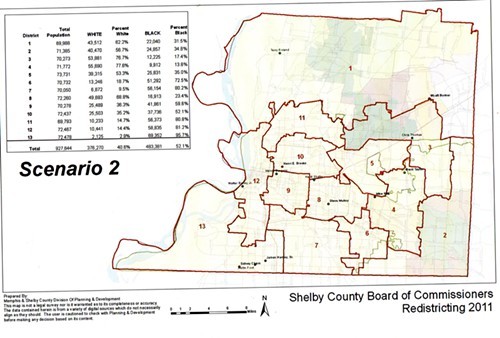 Scenario 2 for revised County Commission districts