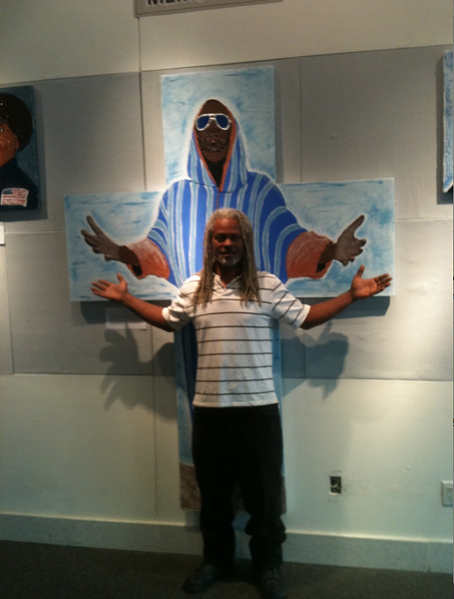 Sir Walt in front of Isaac Hayes portrait