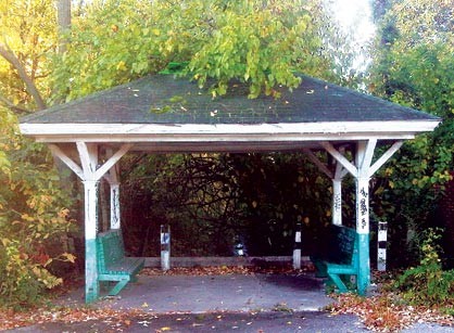 The East End Trolley Stop before it was relocated across Poplar