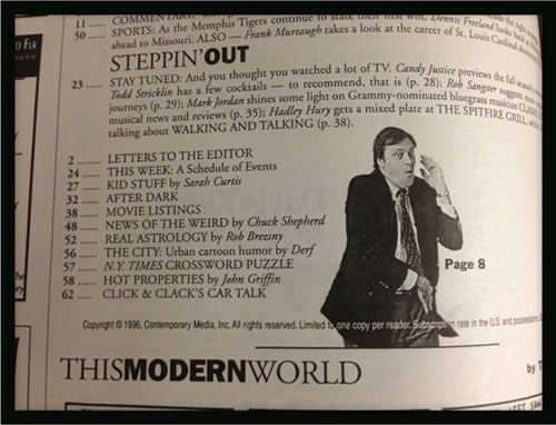 When Fly on the Wall launched in the MEMPHIS FLYER in 1996 it featured senior editor Jackson Baker— freshly returned from the national political conventions— demonstrating a hot new dance craze called the Macarena.