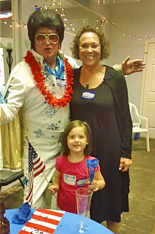 With Elvis and granddaughter Frances at a recent fundraiser